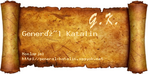 Generál Katalin névjegykártya